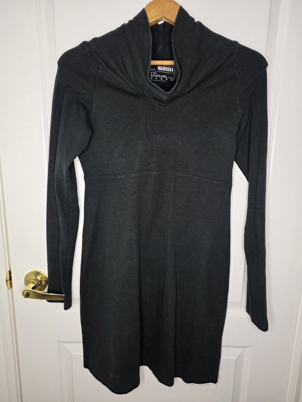 FIG VOYAGE Black Cowl Neck Long Sleeve Dress Large